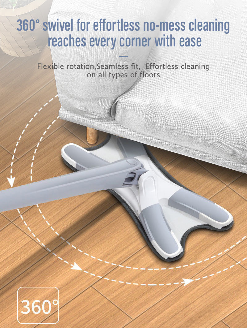 Hand-free washing rotating mop