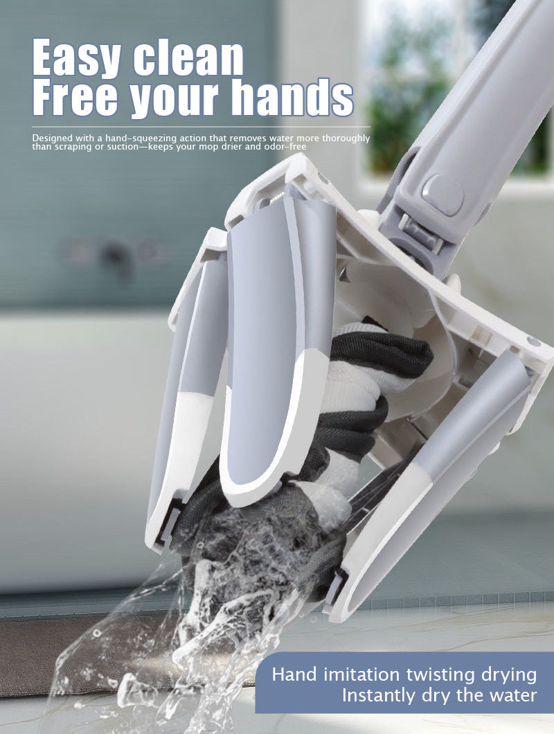 Hand-free washing rotating mop