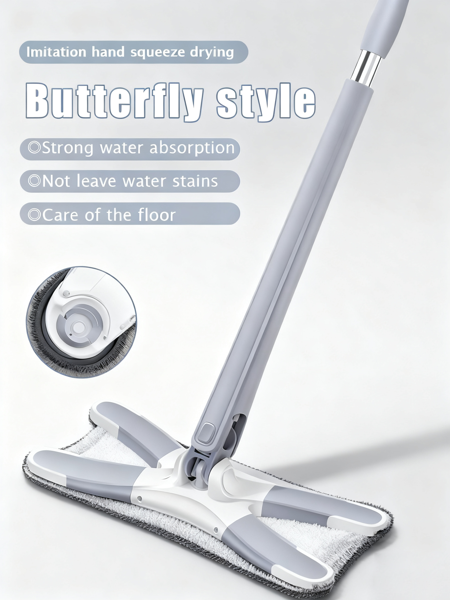 Anzgnz-Hand-free washing rotating mop