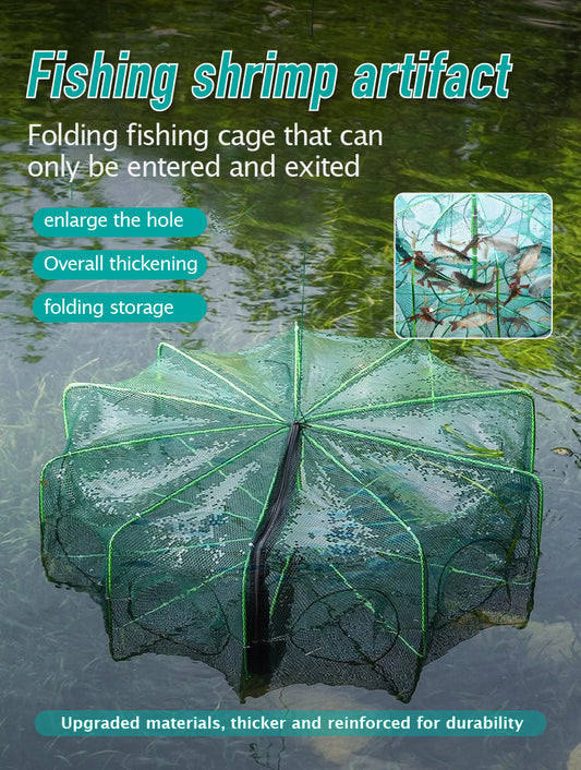 Automatic folding fishing net