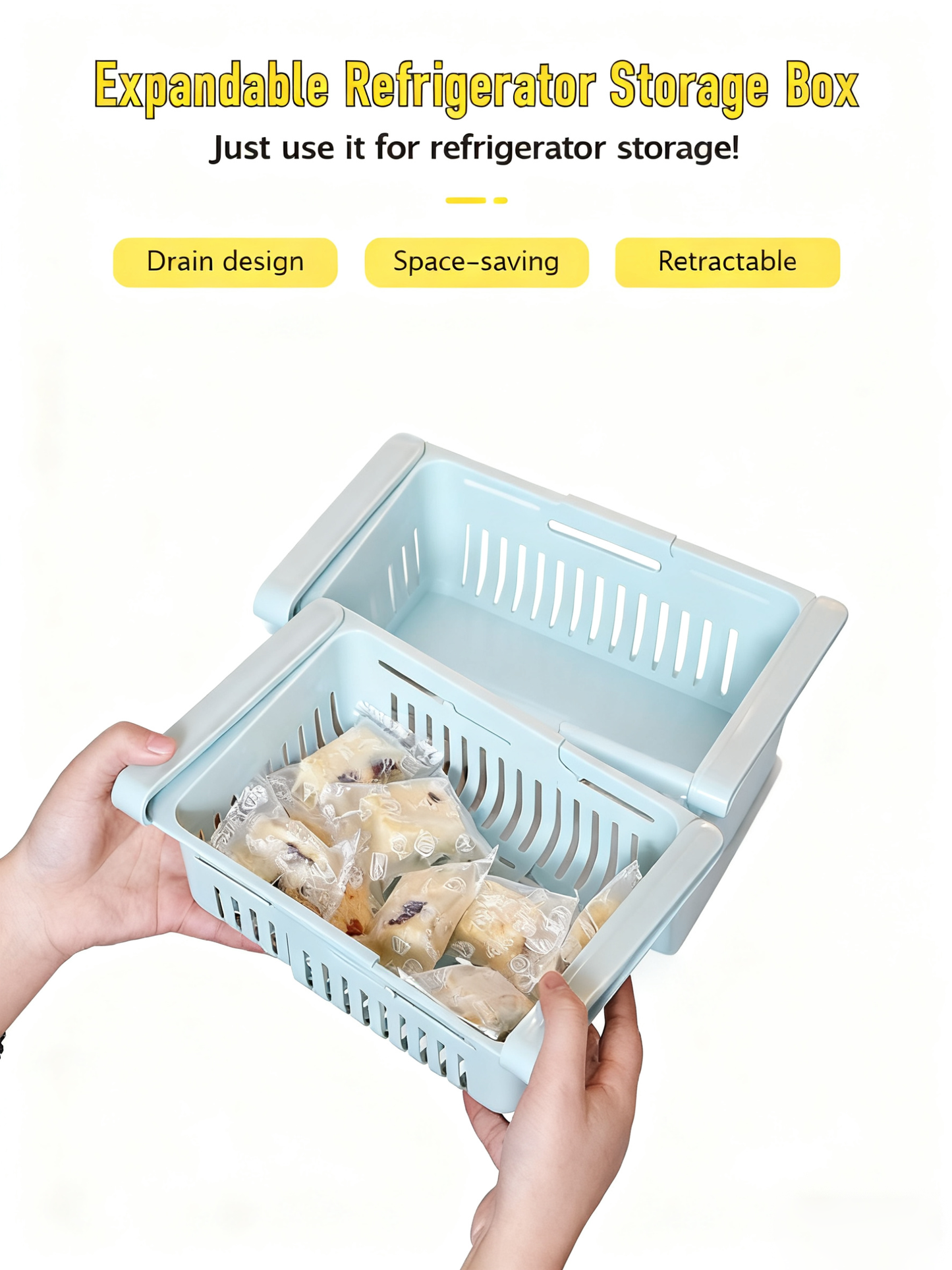 Anzgnz-Expandable Refrigerator Storage Box