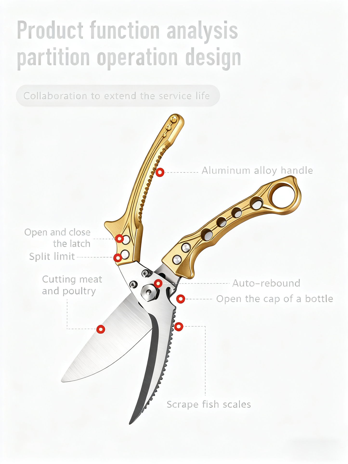 Anzgnz-Multifunctional detachable kitchen shears