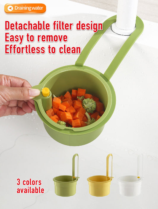 [No dirty hands] Push-type multi-function sink hanging basket