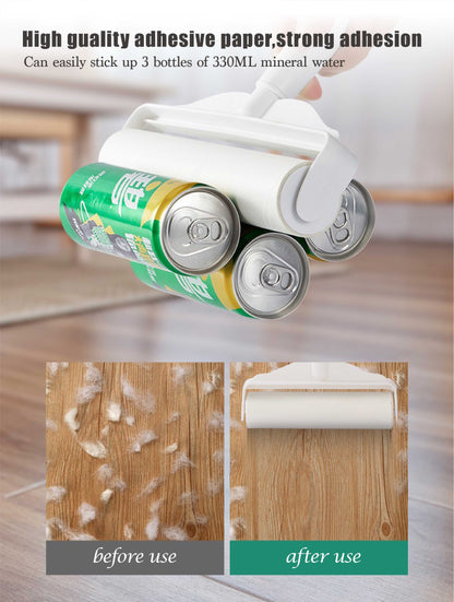 Extended retractable sticky lint roller