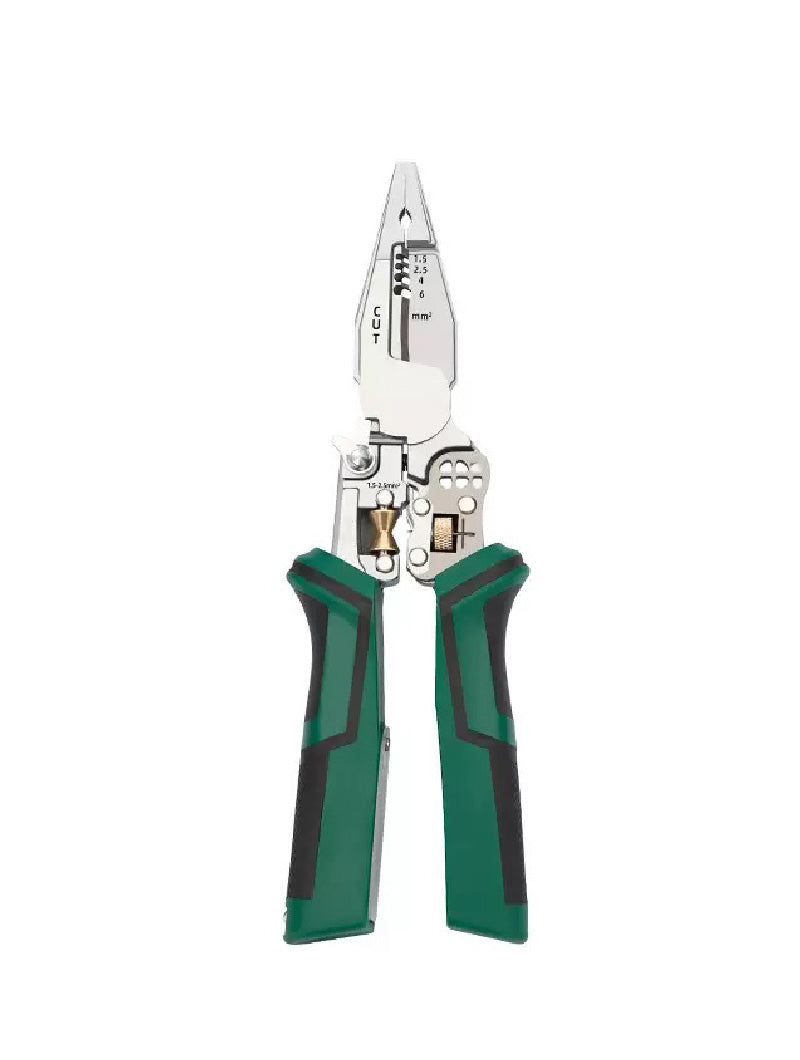 Multi-function pointed-nosed wire stripping pliers